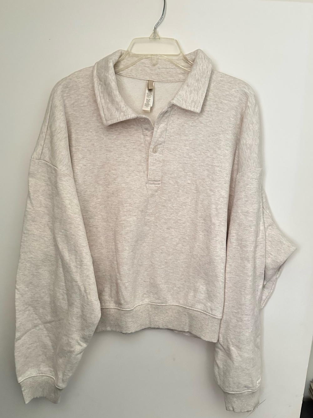 SKIMS Cotton Fleece Long Sleeve Polo
Sweatshirt Preppy Athleisure ~4X